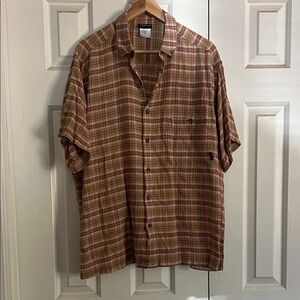 Patagonia Men's Brown Plaid Button Down Shirt